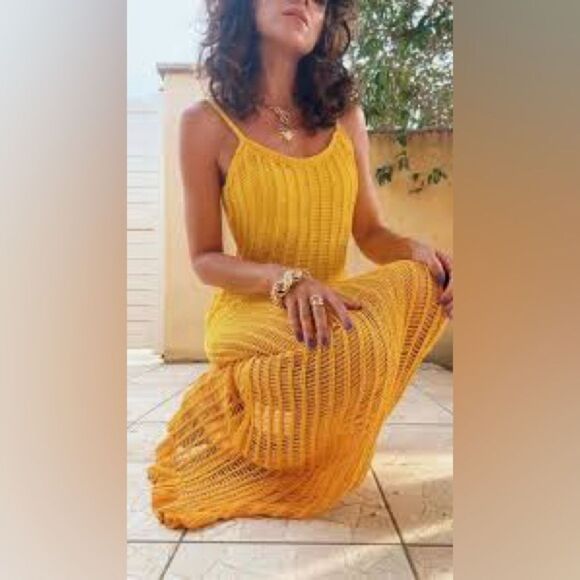 Mango Yellow and Orange Maxi Dress - Picture 7 of 11